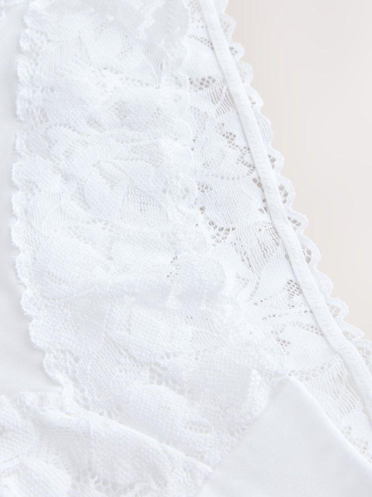 White High Rise High Leg Floral Print Lace Knickers 5 Pack - Image 11 of 11