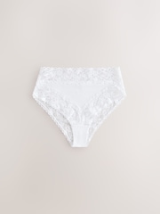 White High Rise High Leg Floral Print Lace Knickers 5 Pack - Image 3 of 11