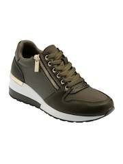 Lotus Green Zip Up Wedge Trainers - Image 1 of 4