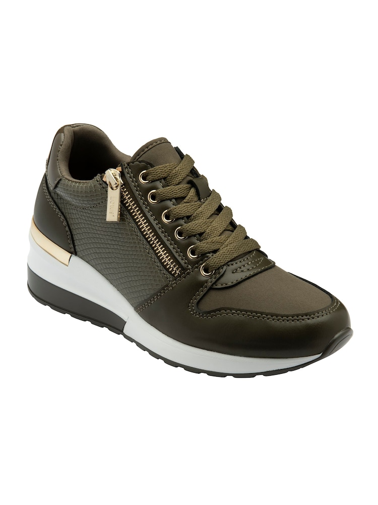 Lotus Green Zip Up Wedge Trainers - Image 1 of 4