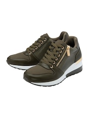 Lotus Green Zip Up Wedge Trainers - Image 2 of 4
