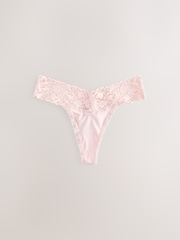 Black/White/Nude Thong Floral Print Lace Knickers 5 Pack - Image 5 of 8