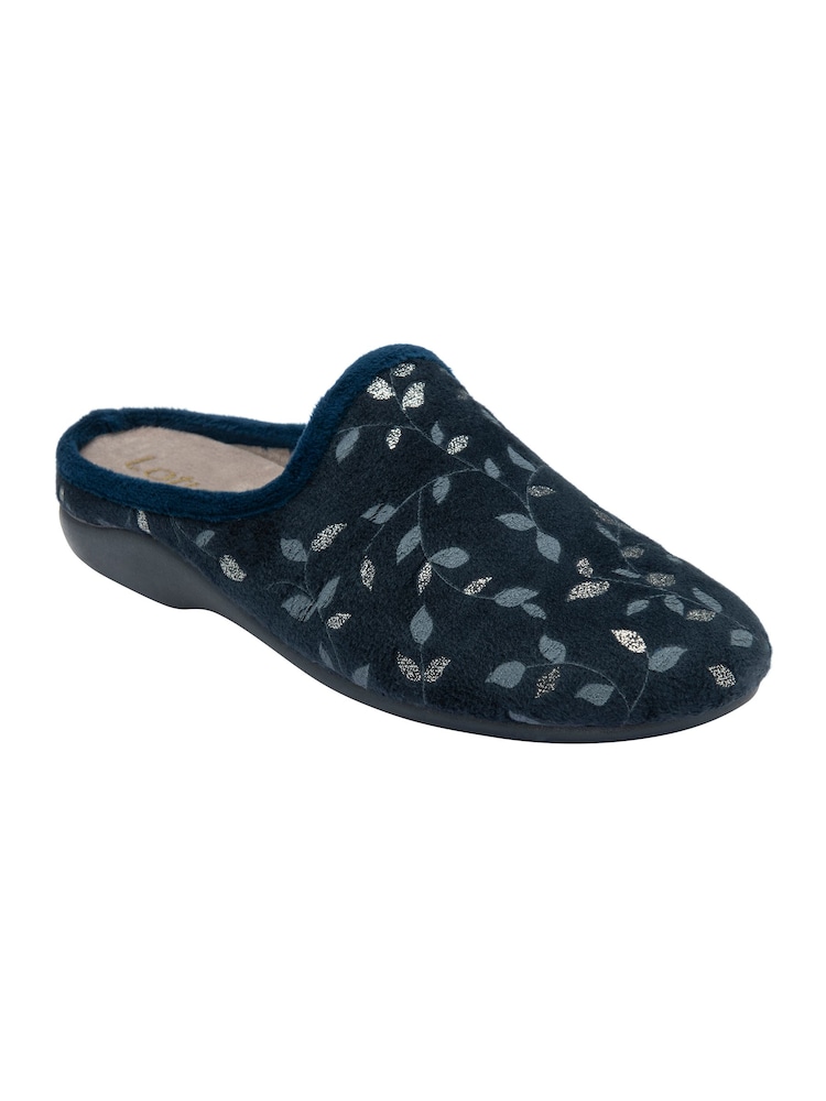 Lotus Blue Textile Mule Slippers - Image 1 of 4