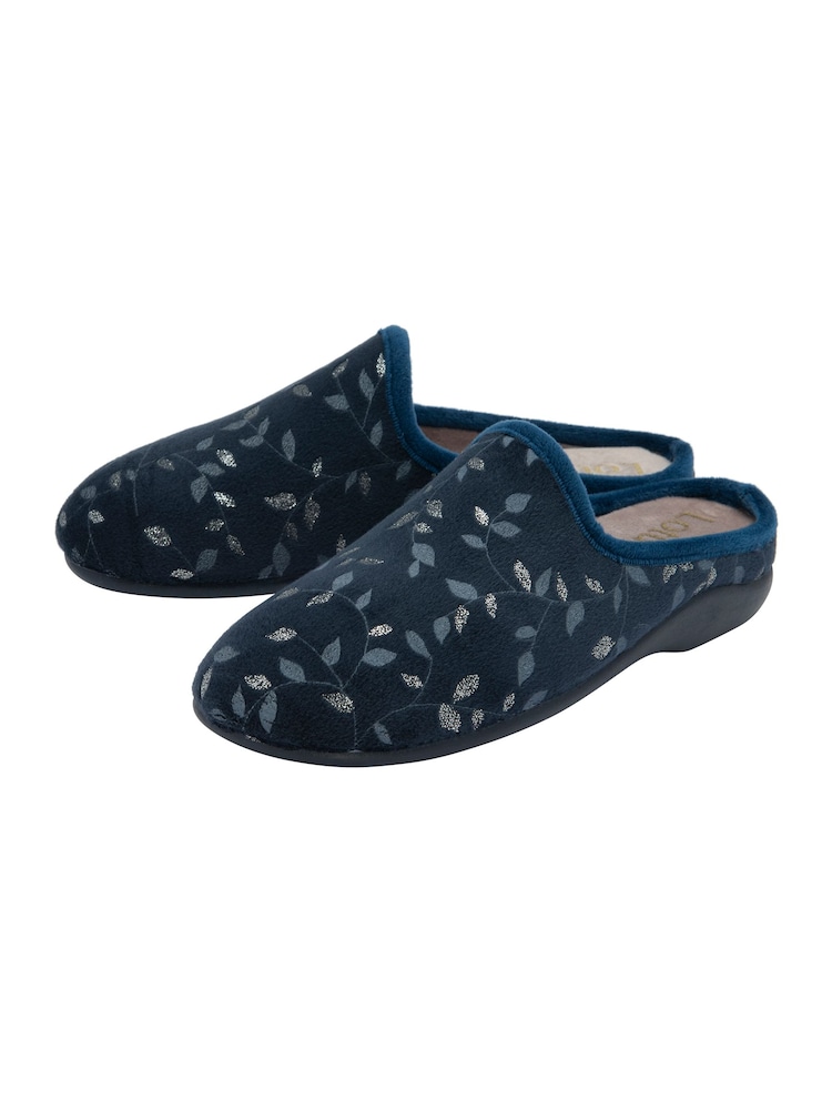 Lotus Blue Textile Mule Slippers - Image 2 of 4