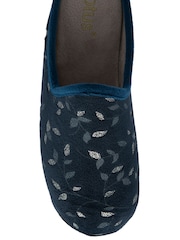 Lotus Blue Textile Mule Slippers - Image 4 of 4