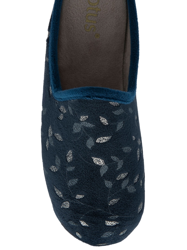 Lotus Blue Textile Mule Slippers - Image 4 of 4