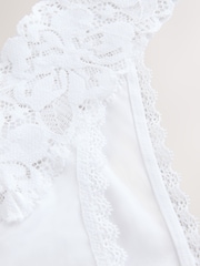 White Thong Floral Print Lace Knickers 5 Pack - Image 11 of 11