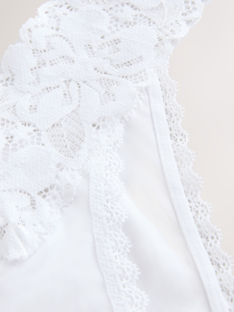 White Thong Floral Print Lace Knickers 5 Pack - Image 11 of 11