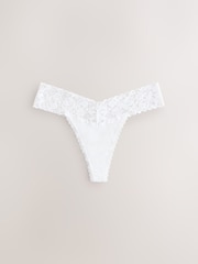 White Thong Floral Print Lace Knickers 5 Pack - Image 8 of 11