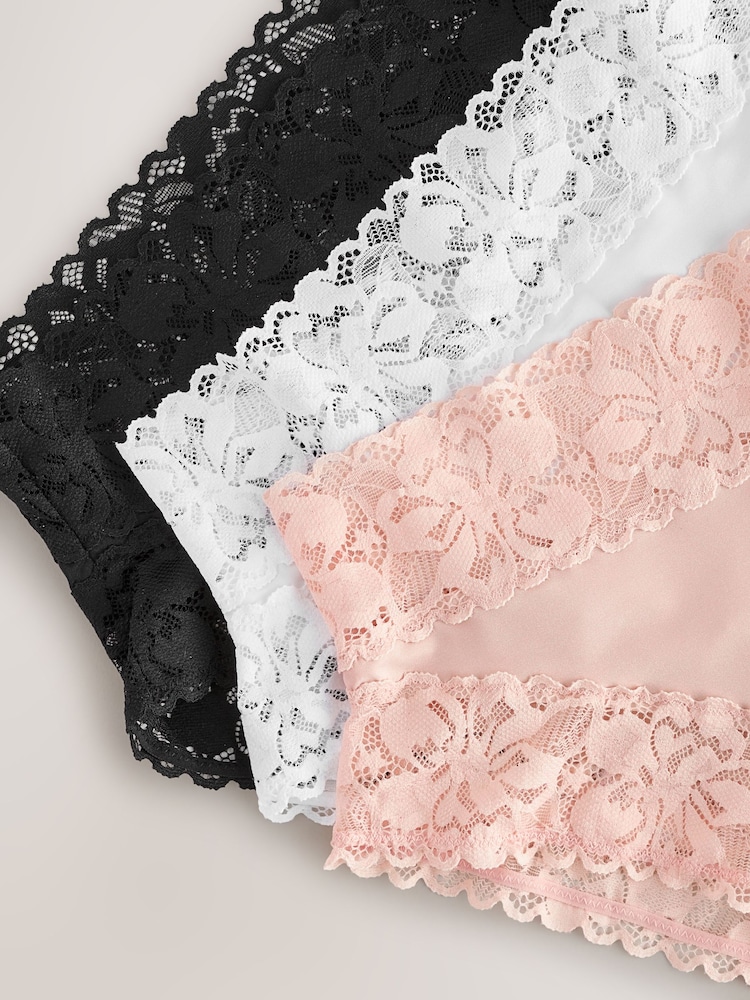 Schwarz/Weiß/Nude - Slip mit Blumendruck und Spitze, 5er-Pack - Bild 10 von 10 Schwarz/Weiß/Nude - Slip mit Blumendruck und Spitze, 5er-Pack - Bild 10 von 10