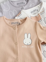 Neutral Baby Miffy 100% Cotton Sleepsuits 3 Pack (0mths-2yrs) - Image 10 of 12