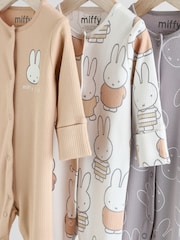 Neutral Baby Miffy 100% Cotton Sleepsuits 3 Pack (0mths-2yrs) - Image 7 of 12