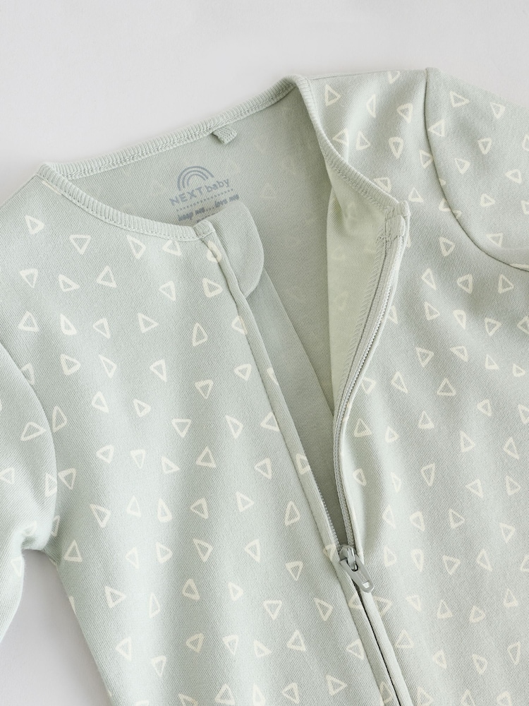 Multi 5 Pack Two Way Zip Baby Footless 100% Cotton Sleepsuits (0mths-3yrs) - Image 11 of 14