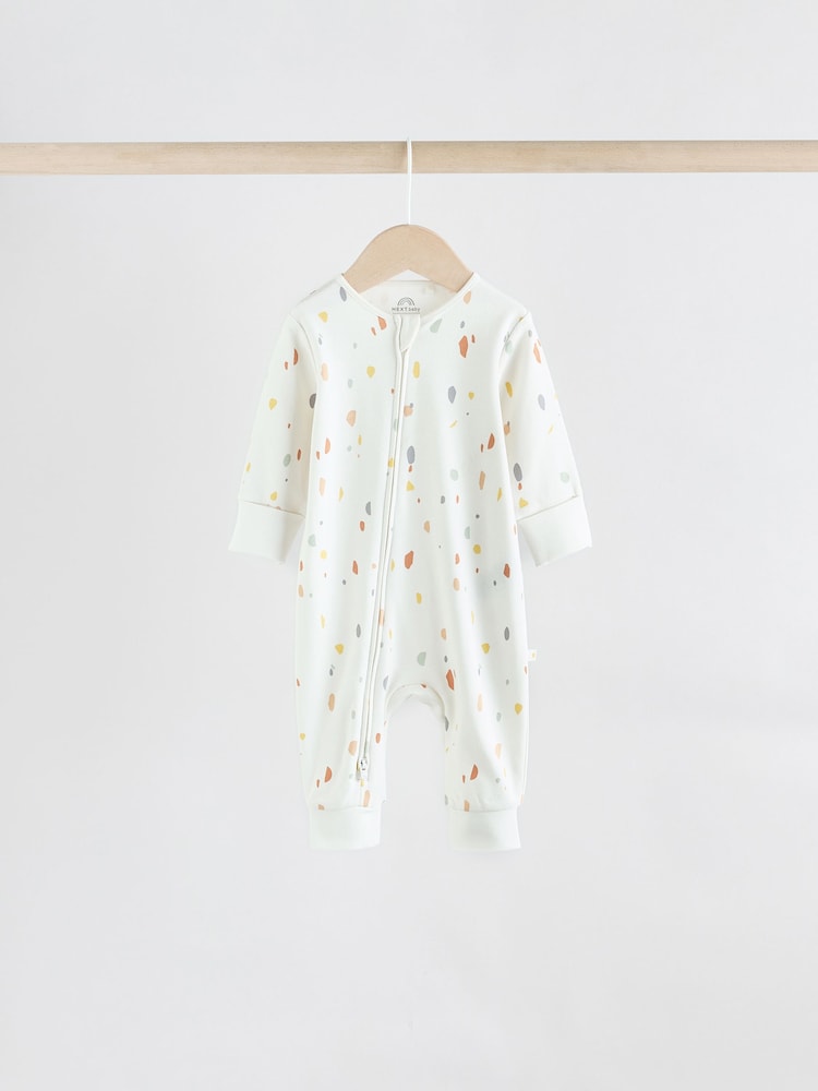 Multi 5 Pack Two Way Zip Baby Footless 100% Cotton Sleepsuits (0mths-3yrs) - Image 2 of 14