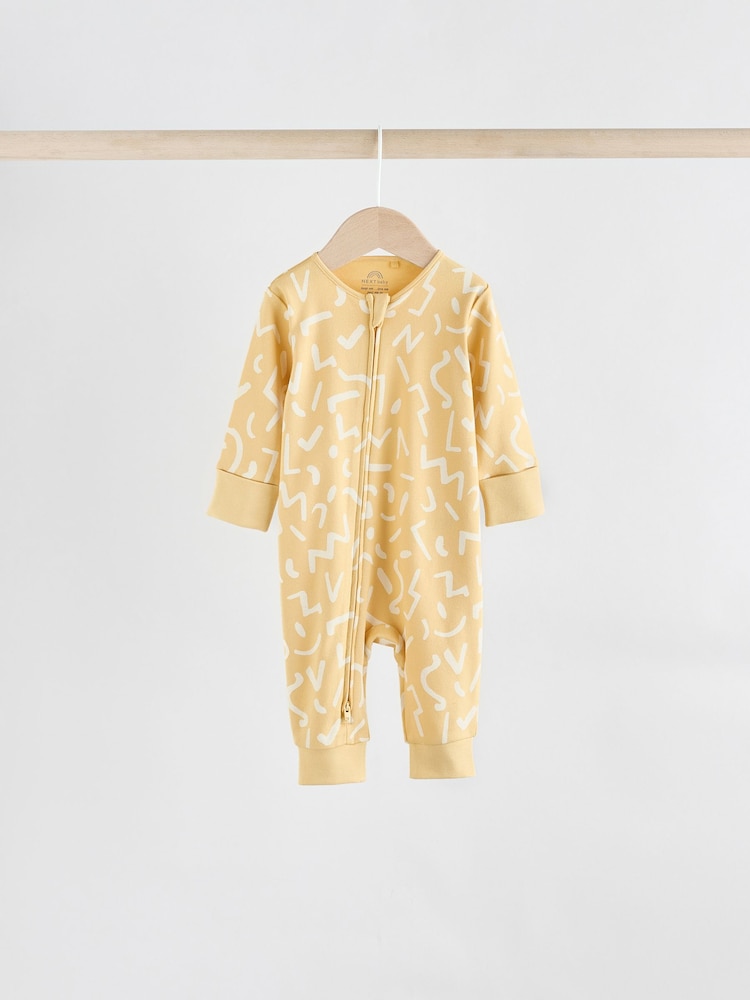 Multi 5 Pack Two Way Zip Baby Footless 100% Cotton Sleepsuits (0mths-3yrs) - Image 3 of 14