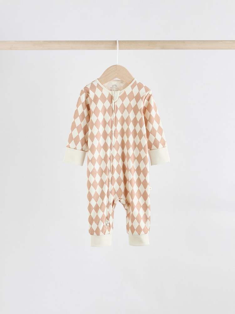 Multi 5 Pack Two Way Zip Baby Footless 100% Cotton Sleepsuits (0mths-3yrs) - Image 4 of 14
