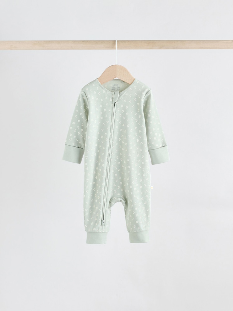 Multi 5 Pack Two Way Zip Baby Footless 100% Cotton Sleepsuits (0mths-3yrs) - Image 5 of 14