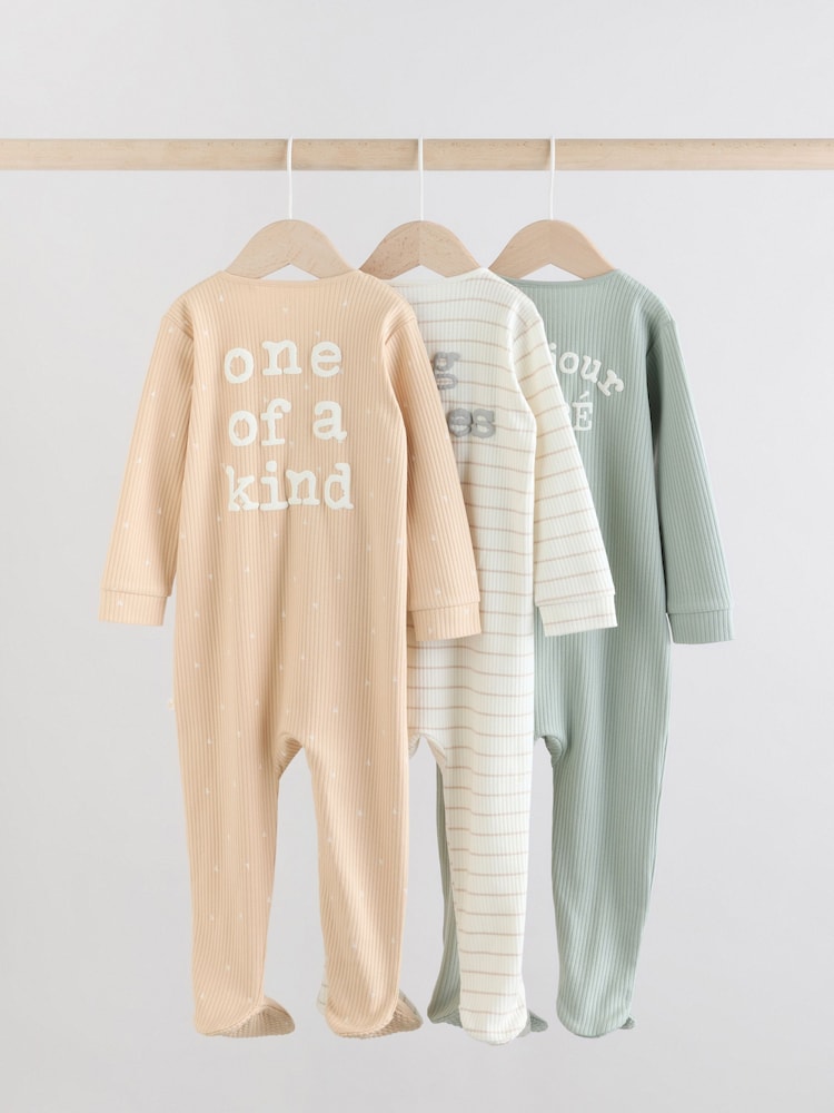 Metino zelena - Two Way Zip Baby Sleepsuits 3 Pack (0-2yrs) - Slika 2 iz 12 Metino zelena - Two Way Zip Baby Sleepsuits 3 Pack (0-2yrs) - Slika 2 iz 12