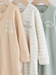 Metino zelena - Two Way Zip Baby Sleepsuits 3 Pack (0-2yrs) - Slika 9 iz 12