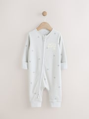 Gris - Pijama tipo pelele para bebé Hello World con cremallera bidireccional, 100 % algodón (0-9 meses) - Imagen 1 de 11