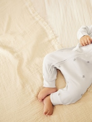 Gris - Pijama tipo pelele para bebé Hello World con cremallera bidireccional, 100 % algodón (0-9 meses) - Imagen 4 de 11