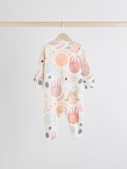 Multi Baby Animal Print 100% Cotton Sleepsuits 4 Pack (0mths-2yrs) - Image 7 of 12