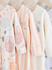 Multi Baby Animal Print 100% Cotton Sleepsuits 4 Pack (0mths-2yrs) - Image 8 of 12