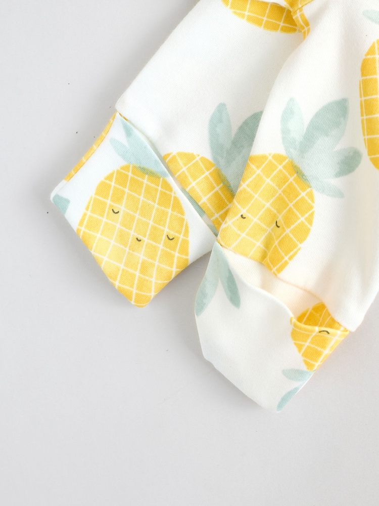 Multi Baby Two Way Zip Fruit Footless 100% Cotton Sleepsuits 3 Pack (0mths-3yrs) - Image 12 of 12