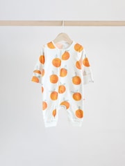 Multi Baby Two Way Zip Fruit Footless 100% Cotton Sleepsuits 3 Pack (0mths-3yrs) - Image 6 of 12