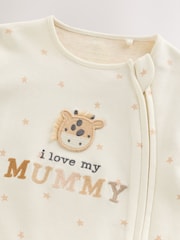 Ecru I Love My Mummy Two Way Zip Baby Sleepsuit (0-18mths) - Image 4 of 7