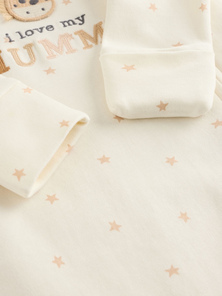 Ecru I Love My Mummy Two Way Zip Baby Sleepsuit (0-18mths) - Image 5 of 7