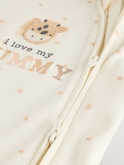 Ecru I Love My Mummy Two Way Zip Baby Sleepsuit (0-18mths) - Image 7 of 7