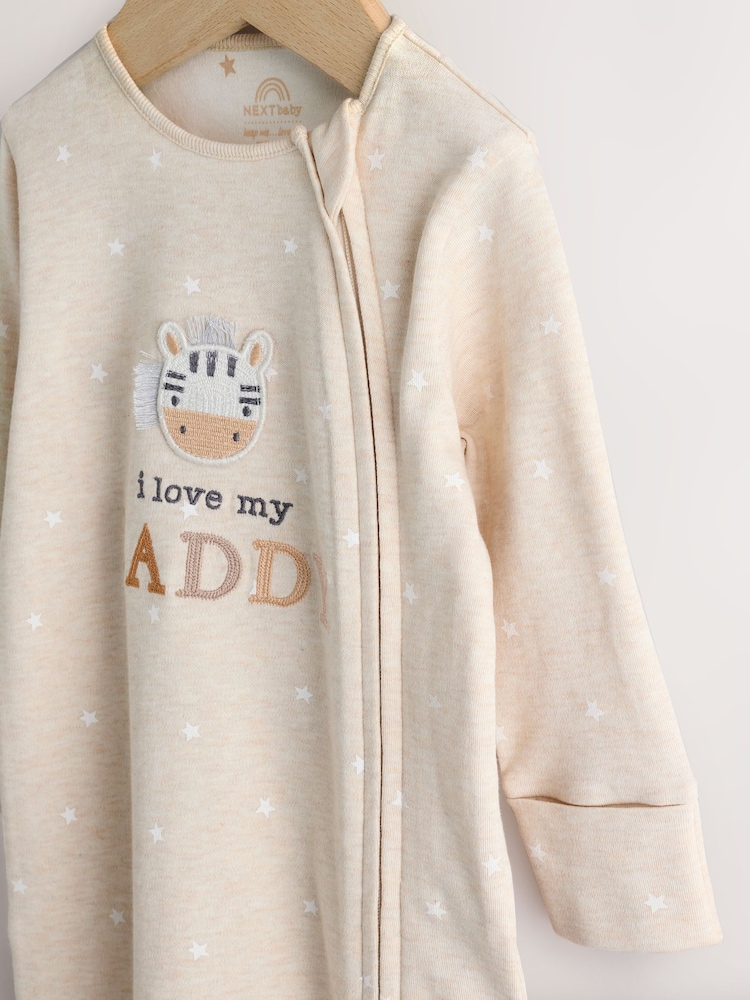 Neutral I Love My Daddy Two Way Zip Baby Sleepsuit (0-18mths) - Image 6 of 11