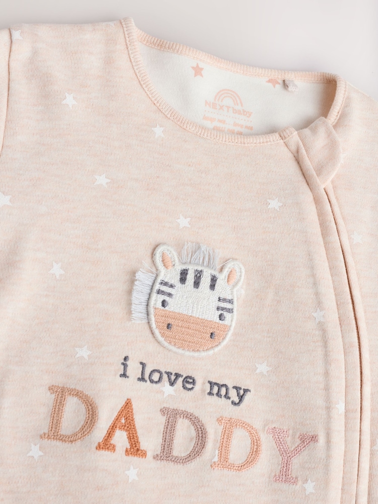 Neutral I Love My Daddy Two Way Zip Baby Sleepsuit (0-18mths) - Image 7 of 11