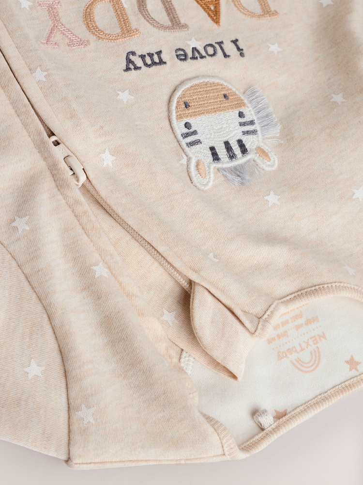 Neutral I Love My Daddy Two Way Zip Baby Sleepsuit (0-18mths) - Image 8 of 11