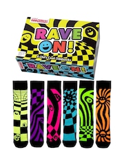 United Odd Socks Black RAVE ON - 6 Odd Socks to Mix and Mismatch - Image 1 of 2