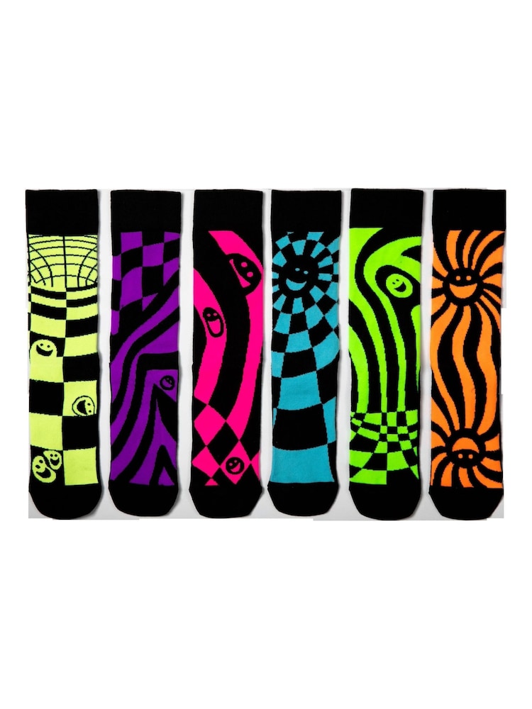 United Odd Socks Black RAVE ON - 6 Odd Socks to Mix and Mismatch - Image 2 of 2