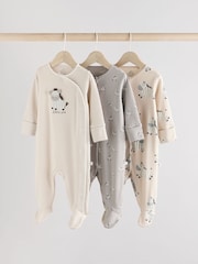 Gris - Lot de 3 dors-bien bébé zébrés 100% coton (0-2ans) - Image 1 de 13