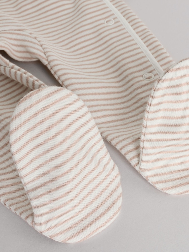 Grey 3 Pack Zebra 100% Cotton Baby Sleepsuits (0-2yrs) - Image 11 of 13
