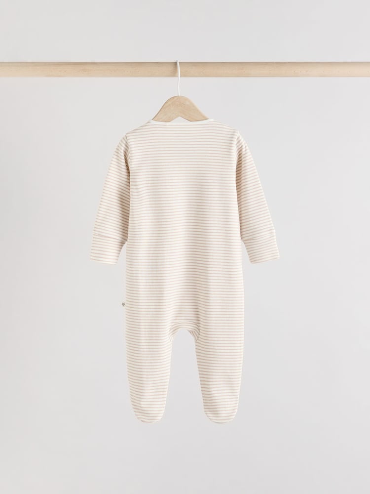 Grey 3 Pack Zebra 100% Cotton Baby Sleepsuits (0-2yrs) - Image 6 of 13