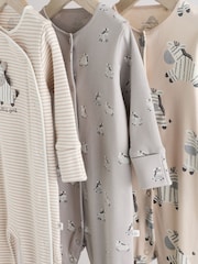 Gris - Lot de 3 dors-bien bébé zébrés 100% coton (0-2ans) - Image 7 de 13