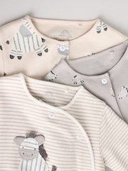 Gris - Lot de 3 dors-bien bébé zébrés 100% coton (0-2ans) - Image 8 de 13