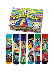 United Odd Socks Yellow Sockedelic 6 Odd Socks To Mix and Mismatch - Image 1 of 4