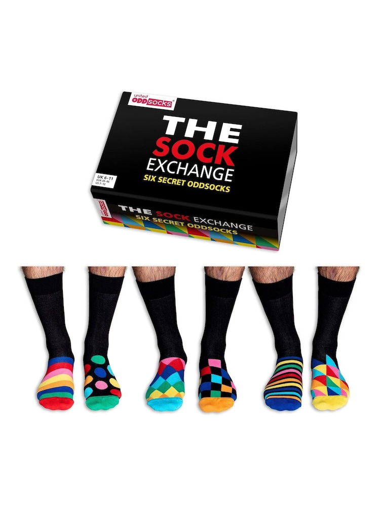 United Odd Socks Black The Sock Exchange 6 Odd Socks To Mix and Mismatch - Image 1 of 2