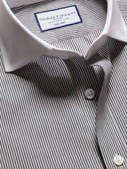 Charles Tyrwhitt Grey Slim Fit Non-Iron Winchester Bengal Stripe 100% Cotton Shirt - Image 6 of 7