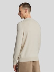 Lyle & Scott Natural Cotton Merino Crew Neck Jumper - Image 2 of 3