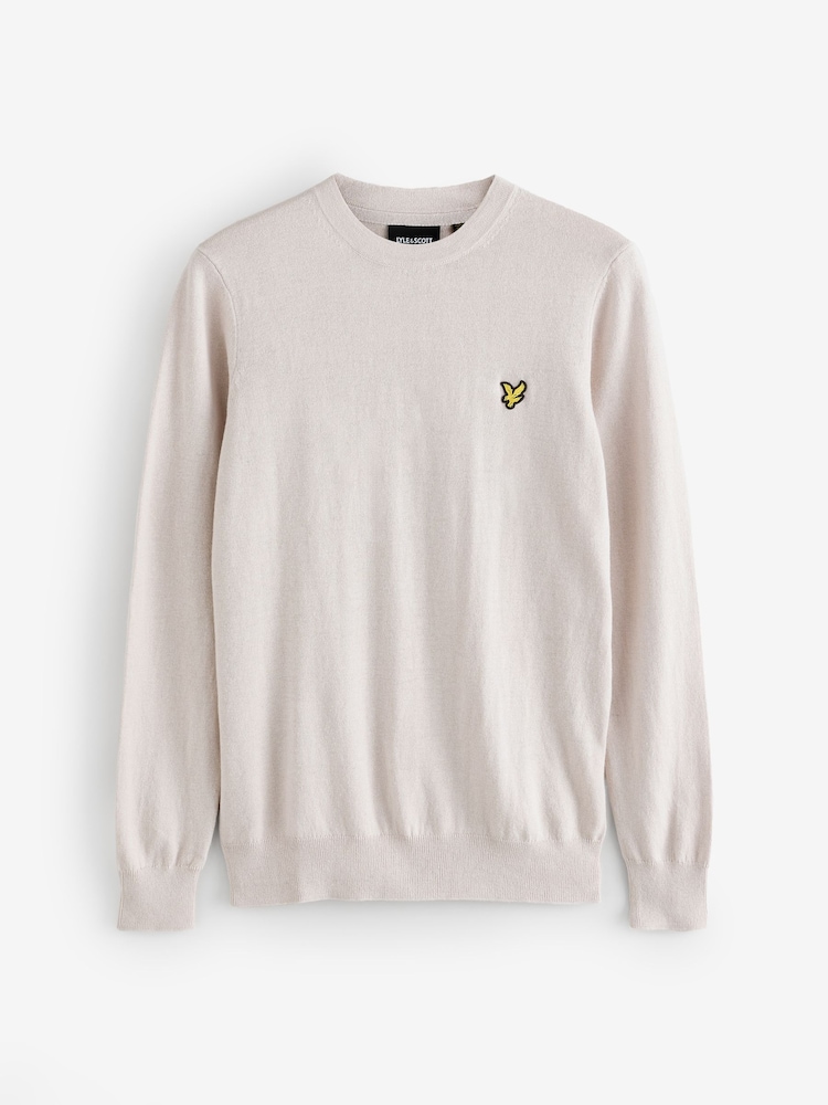 Lyle & Scott Natural Cotton Merino Crew Neck Jumper - Image 3 of 3