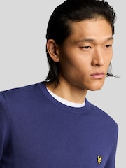 Lyle & Scott Blue Cotton Crew Neck Jumper - Image 4 of 5