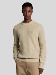 comLyle & Scott redonda canelada Crew Jumper - Imagem 1 de 4