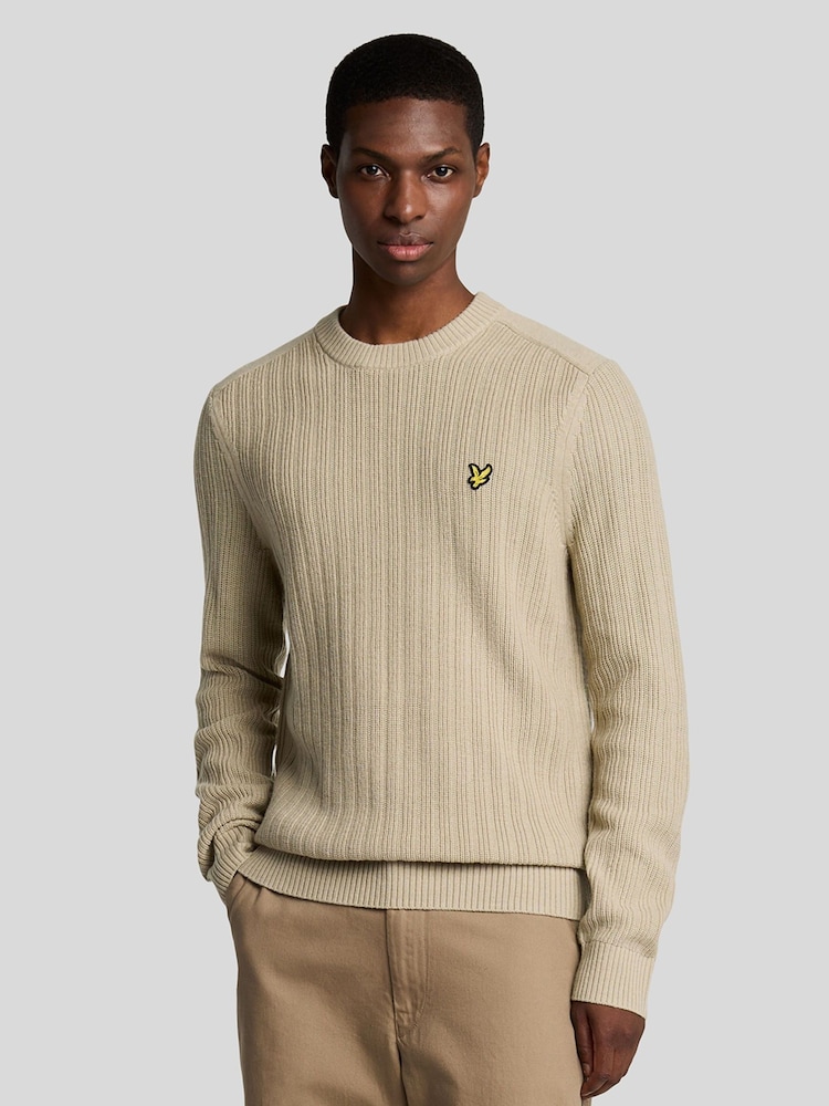 comLyle & Scott redonda canelada Crew Jumper - Imagem 1 de 4